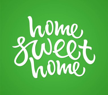 Sweet Home ev - çizilen fırça yazı vektör