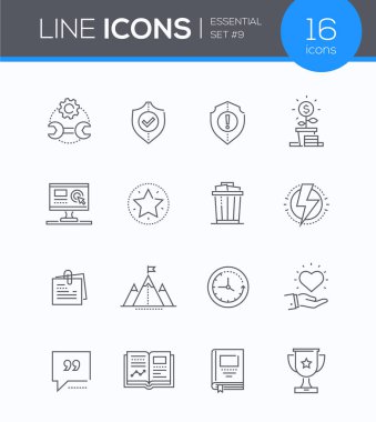 İş kavramları - çağdaş çizgi tasarım stili Icons set