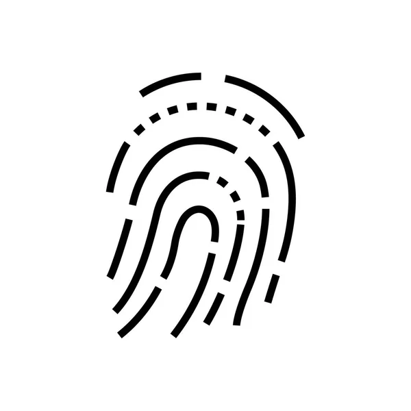 指紋 - ライン設計単一分離アイコン — ストックベクタ