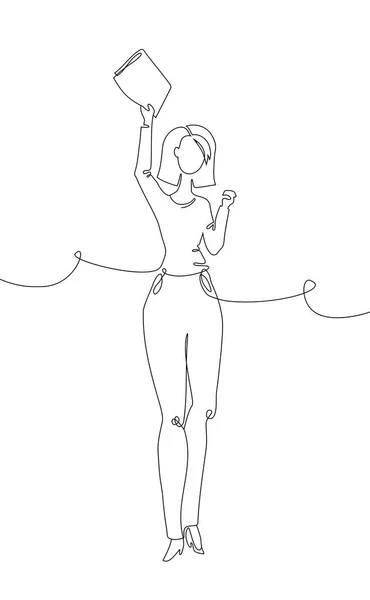 Femme d'affaires - une illustration de style de conception de ligne — Image vectorielle