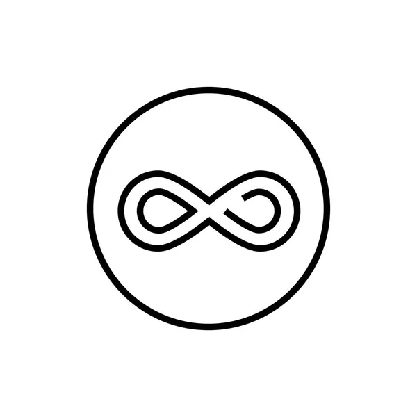Sinal de infinito - design de linha único ícone isolado — Vetor de Stock