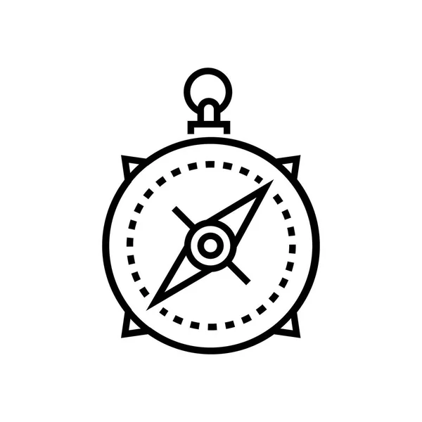 Brújula - diseño de línea único icono aislado — Vector de stock