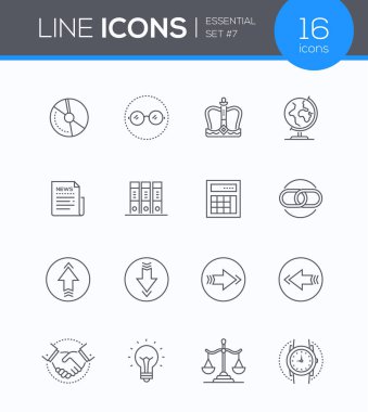 İş kavramları - çağdaş çizgi tasarım stili Icons set