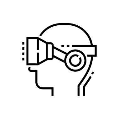 Head - sanal gerçeklik gözlükleri çizgi tasarım tek izole simge