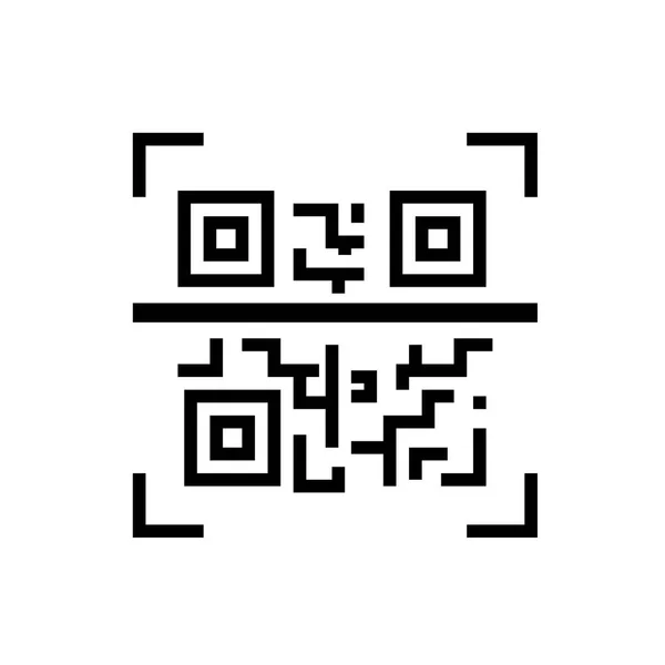 QR code - line design single isolated icon — Stock Vector