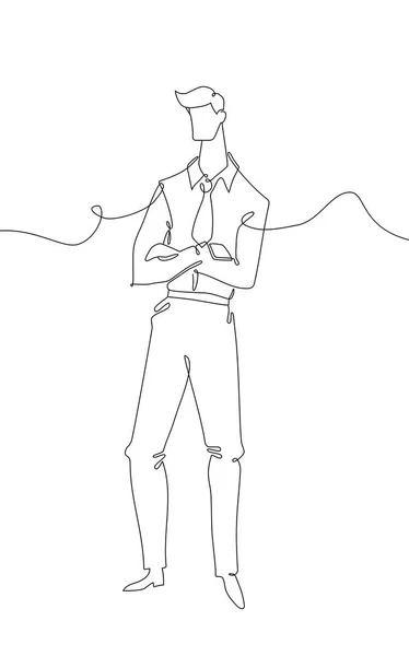 Homme d'affaires - une illustration de style de conception de ligne — Image vectorielle