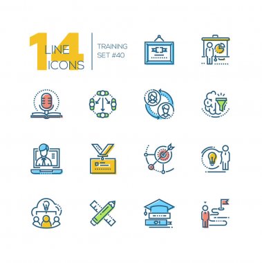 Eğitim - satırı tasarım tarzı simgeleri ayarla