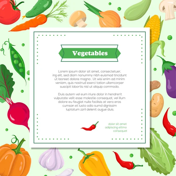 Verse groenten - moderne kleurrijke vectorillustratie — Stockvector