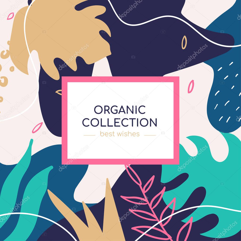 Organic collection social media vector banner template