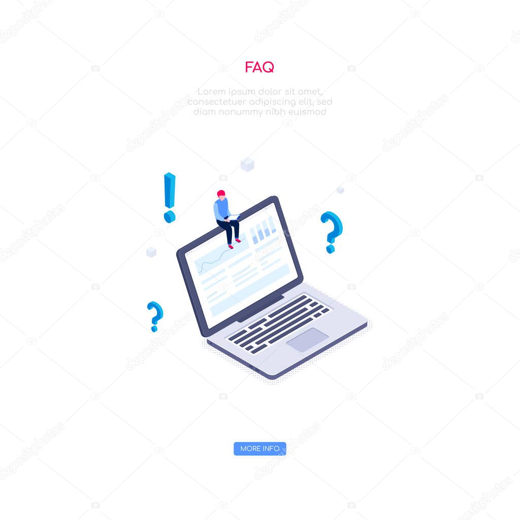 Frequently asked questions - modern isometric vector web banner