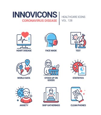 Coronavirus Hastalığı - satır tasarım simgeleri belirlendi