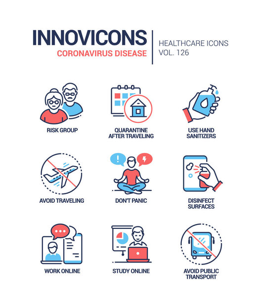 Coronavirus Disease - набор иконок в стиле линии