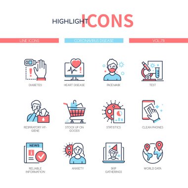 Coronavirus Hastalığı - satır tasarım simgeleri belirlendi