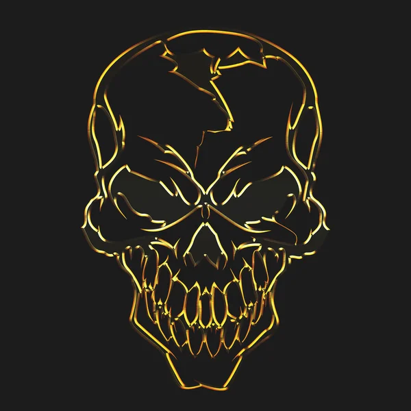 Oro Calavera Ilustración Cráneo Escaneo — Foto de Stock