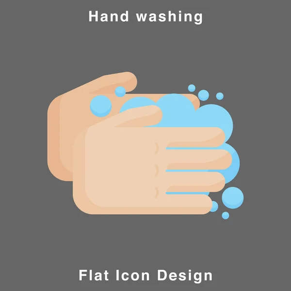 Laver Les Mains Avec Paume Savon Conception Vectorielle Palme Illustrent — Image vectorielle