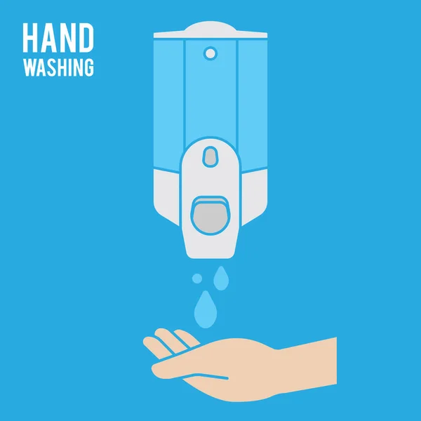 Handtvätt Handdesinfektionsmedel Alkoholbaserad Handmassage Gnugga Alkohol Väggmonterad Tvålpump Vägghängande Handdiskbehållare — Stock vektor