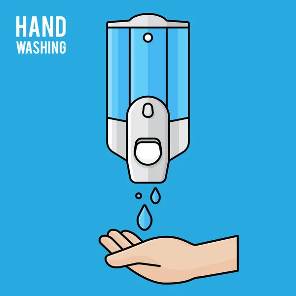 Handwas Handreiniger Handmassage Basis Van Alcohol Alcohol Inwrijven Zeepdispenser Aan — Stockvector