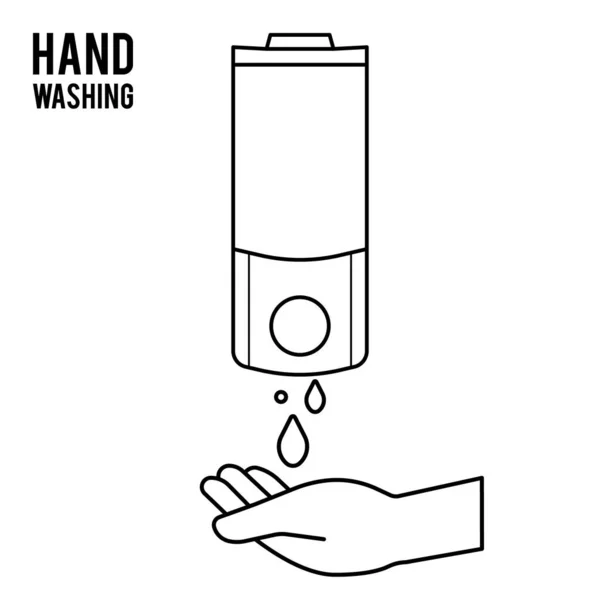 Lavagem Das Mãos Higienizador Das Mãos Esfregar Mãos Com Álcool —  Vetores de Stock
