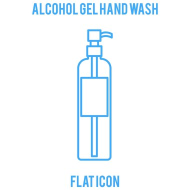 Alkol jeli, alkol jeli, el yıkama, Eller için hijyenik jel. Antiseptik ürünlerle elleri temizleme. Virüs, mikrop ve enfeksiyona karşı önlem. düz simge tasarımı, özet