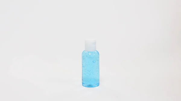 Desinfectante Manos Transparente Una Botella Bomba Transparente Aislada Sobre Fondo — Foto de Stock