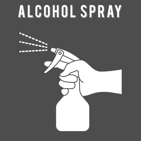Spraying Bacterial Sanitizer Spray Hand Sanitizer Dispenser Infection Control Concept — Stock Vector