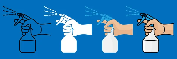 Spraying Bacterial Sanitizer Spray Hand Sanitizer Dispenser Infection Control Concept — Stock Vector