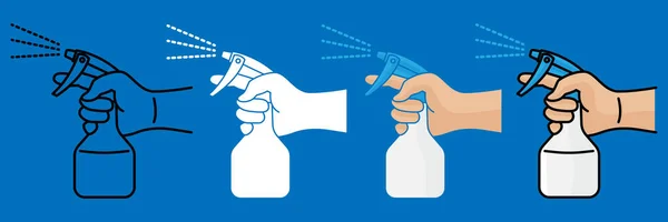 Anti-Bakteriyel dezenfekte spreyi, el dezenfektanı, enfeksiyon kontrol konsepti. Soğuk algınlığını, virüsü, Coronavirüsü, gribi önlemek için dezenfektan. Sprey şişesi. Alkol spreyi. Düz simge tasarımı.