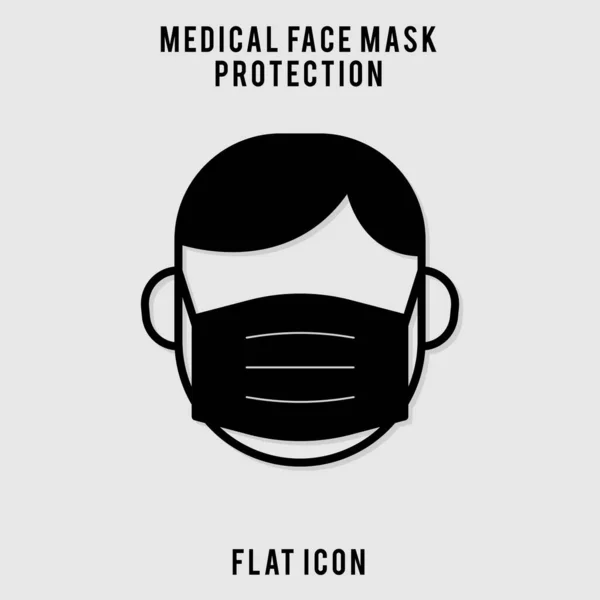 Medizinischer Mundschutz Maskenschutz Tragen Flaches Icon Design — Stockvektor