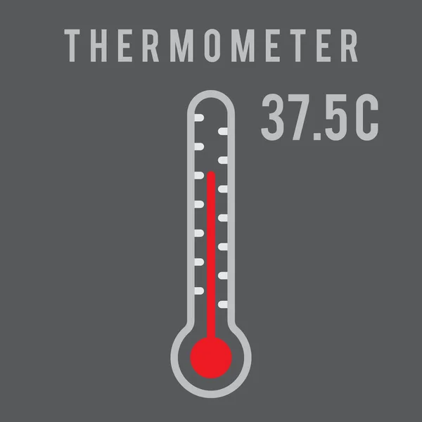 Diseño Del Icono Plano Del Termómetro Ilustración Vectorial — Vector de stock