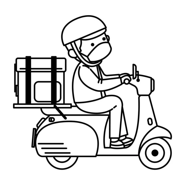 Kurye. Şoför. Motorcu. Teslimat personeli düz simge tasarımı. özet.