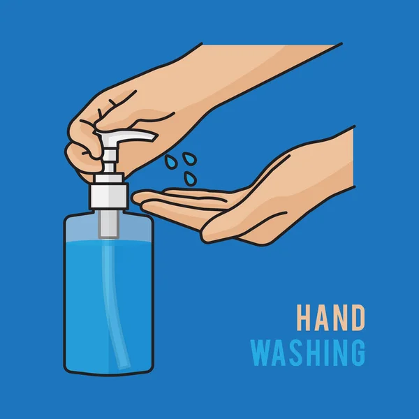 Pump Alcohol Gel Hand Sanitizer Alcohol Based Hand Rub Rubbing — Stock Vector