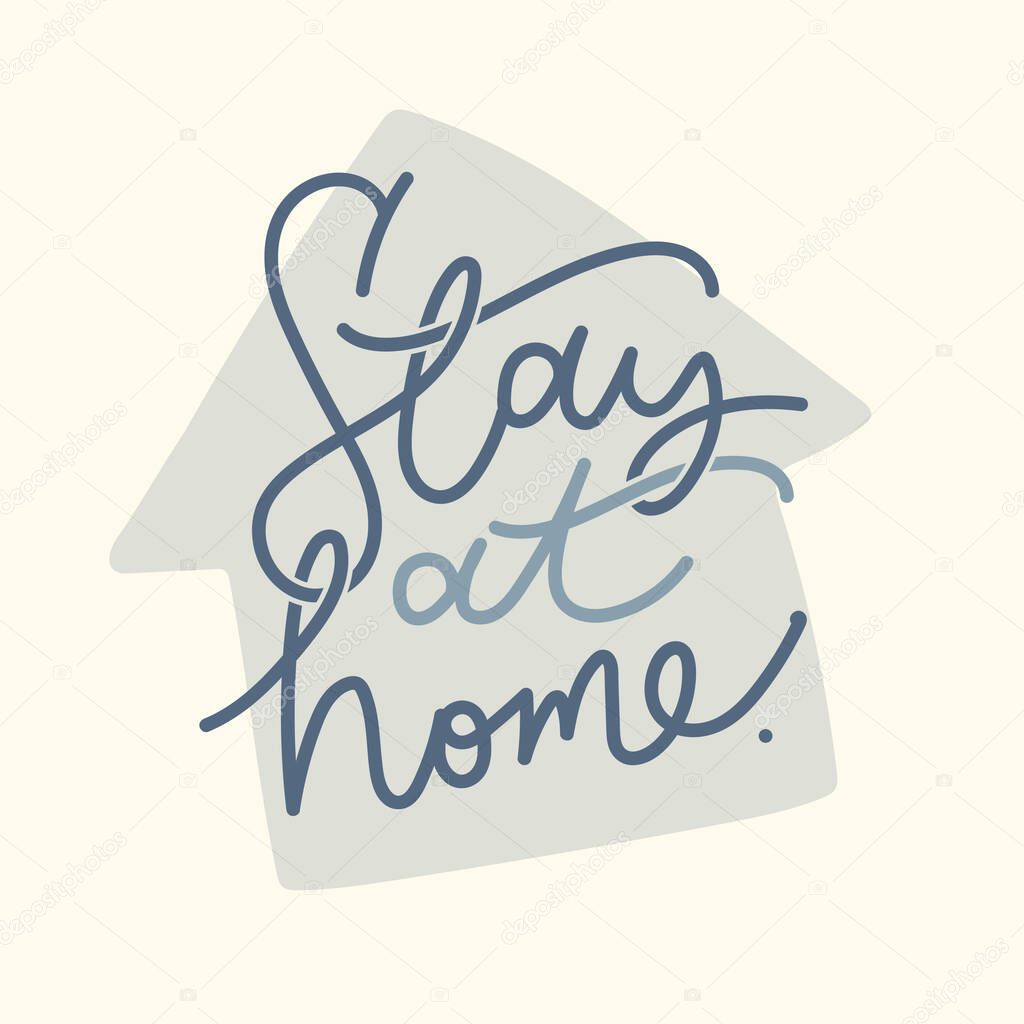 stay at home type on green background