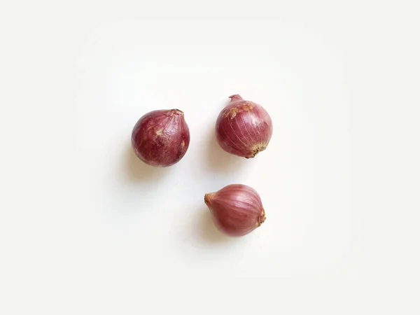 Dried Wild onion or shallot on a white background. top view.