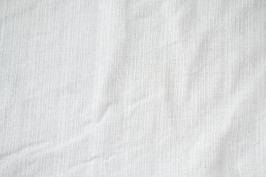 Beyaz keten kumaş dokusu kırışık veya arkaplan.