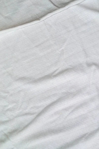 Weißes Leinen Stoff Textur Zerknittert Oder Hintergrund — Stockfoto
