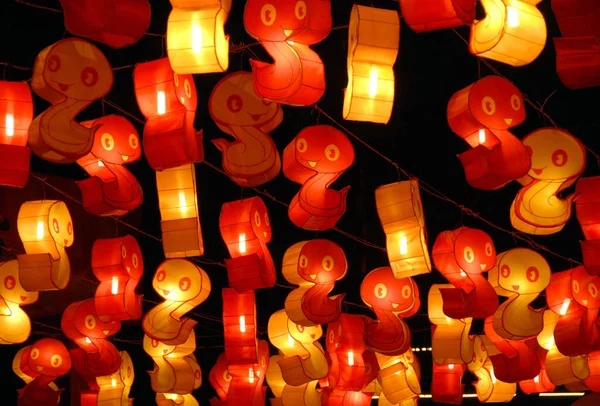Chengdu, Sichuan Eyaleti, Çin. Wuhou Tapınağı Fener Festivali 'nin tadını çıkarıyorum. Yerel halk, Çin yılbaşını kutlayan renkli Çin fenerleriyle parkta yürüyor..