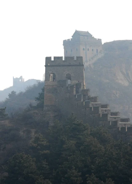 Velká Čínská Zeď Tato Část Velké Zdi Jinshanling Divoká Část — Stock fotografie