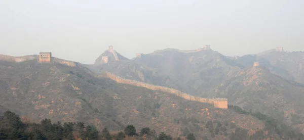 Great Wall China Section Great Wall Jinshanling Wild Part Scenic — 스톡 사진