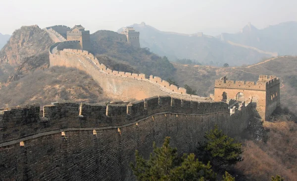 Grande Muralha China Esta Seção Grande Muralha Jinshanling Uma Parte — Fotografia de Stock