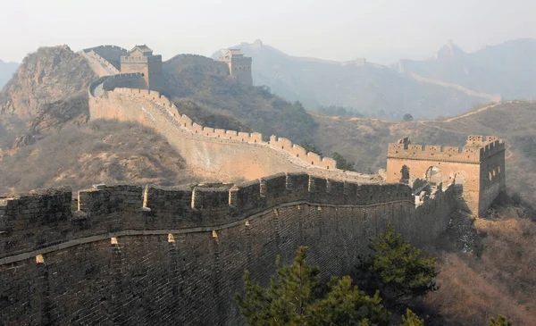 Grande Muraille Chine Cette Section Grande Muraille Est Jinshanling Une — Photo