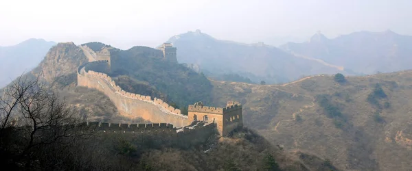Great Wall China Section Great Wall Jinshanling Wild Part Scenic — 스톡 사진