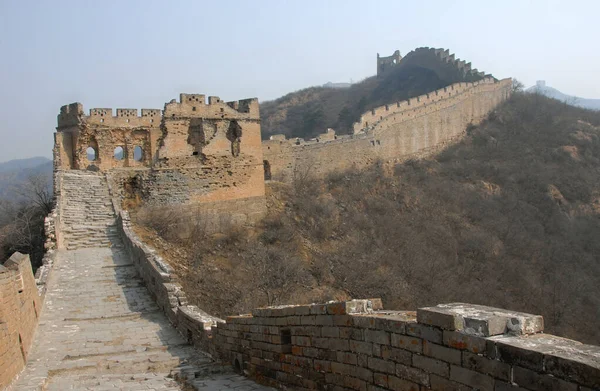 Chinese Muur Dit Deel Van Grote Muur Jinshanling Een Wild — Stockfoto