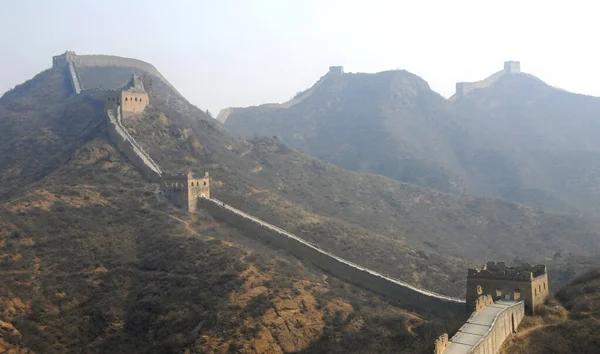 Great Wall China Section Great Wall Jinshanling Wild Part Scenic — стокове фото