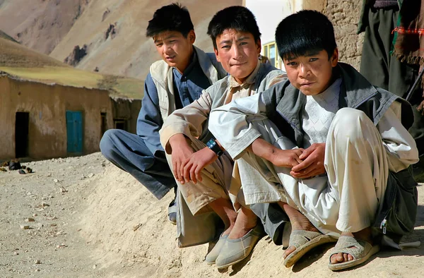 Syadara Siyah Darah Bamyan Bamiyan Province Afghanistan Three Young Afghan — Stock Photo, Image