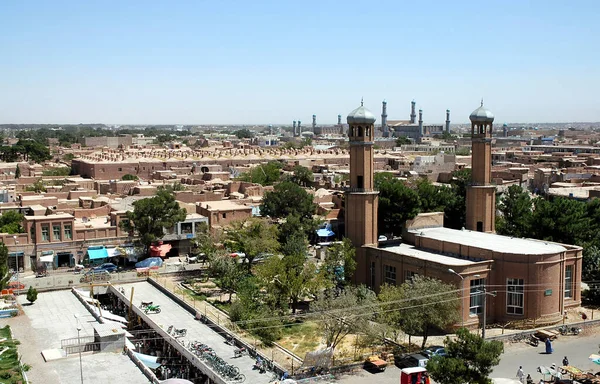 Een Uitzicht Stad Herat Afghanistan Vanaf Herat Citadel Het Uitzicht — Stockfoto