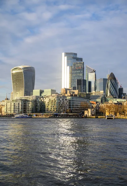 Місто Лондон Великій Британії Портрет Над Річкою Темза Лондона Скайскрепери — стокове фото