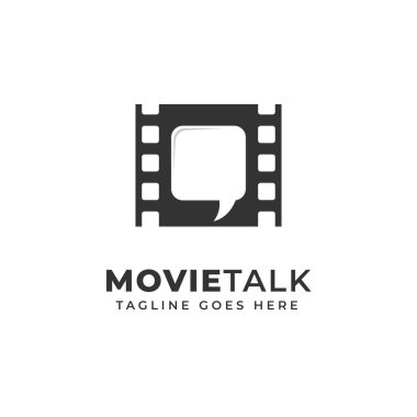 A simple and minimalist modern logo for movie or photography in black and white vector clipart