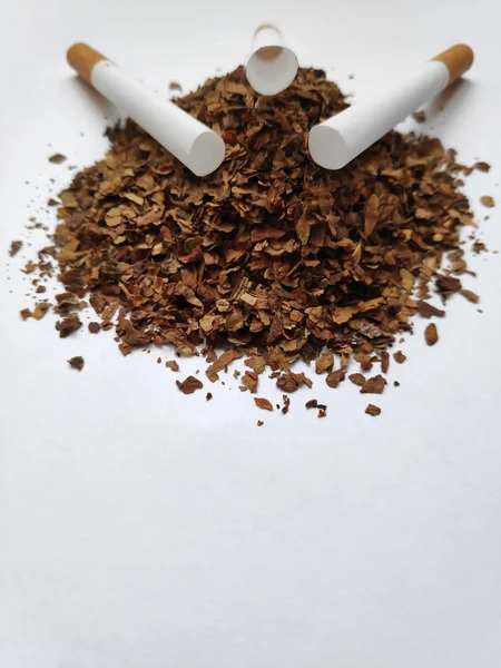 Bir demet tütün. Beyaz bir kağıtta.