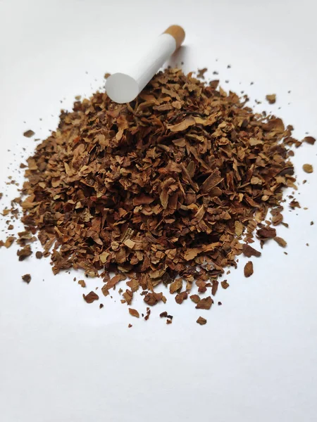 Bir demet tütün. Beyaz bir kağıtta.