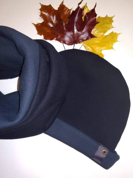 Gri züppe ve şapka. Sonbahar seti.